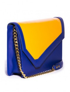 Geanta dama Piele Naturala Blue and Yellow - The5thelement.ro
