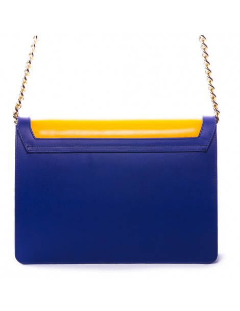 Geanta Piele Naturala Dama Blue and Yellow - The5thelement.ro
