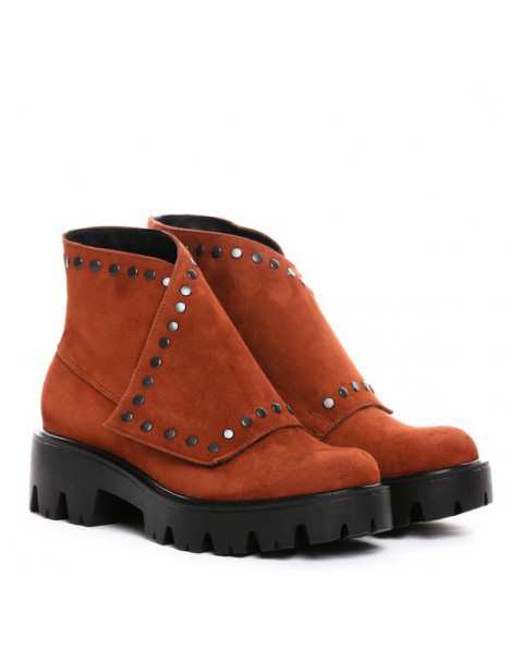 Bocanci dama Piele Naturala Caramiziu Ranger - The5thelement.ro