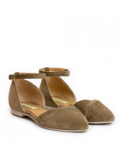 Balerini dama Khaki lisa Piele Naturala - The5thelement.ro