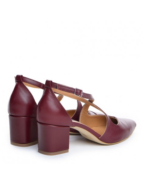 Pantofi dama Piele Naturala Visiniu Mary - The5thelement.ro