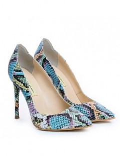 Pantofi stiletto piele naturala Multicolor Kim - The5thelement.ro