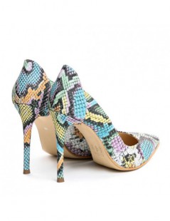 Pantofi stiletto piele naturala Multicolor Kim - The5thelement.ro