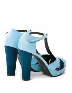Sandale cu platforma piele naturala Candy Blue - The5thelement.ro
