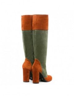 Cizme dama Long Boots Khaki Piele Naturala - The5thelement.ro