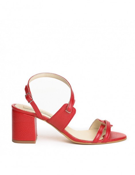 Sandale piele toc gros Darling Red - The5thelement.ro