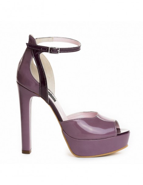Sandale cu platforma piele naturala Pretty Purple - The5thelement.ro