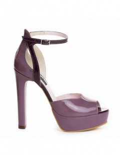 Sandale cu platforma piele naturala Pretty Purple - The5thelement.ro