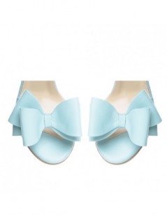 Sandale piele toc gros Menta Bow - The5thelement.ro