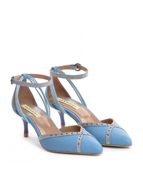 Pantofi Stiletto Piele Naturala Bleu Rihanna - The5thelement.ro