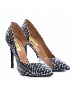 Pantofi stiletto piele naturala Negru Leila - The5thelement.ro