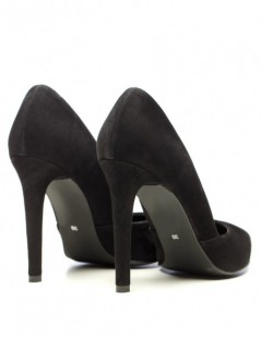 Pantofi stiletto piele naturala Negru Velvet - The5thelement.ro
