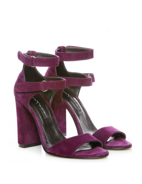 Sandale piele toc gros Strap Zone Marsala - The5thelement.ro