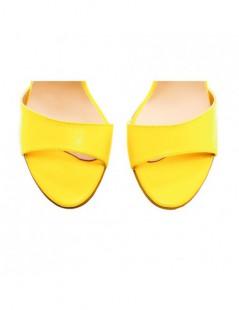 Sandale piele toc gros Strap Zone Yellow - The5thelement.ro
