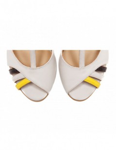 Sandale dama piele naturala Pin Up Chic White - The5thelement.ro