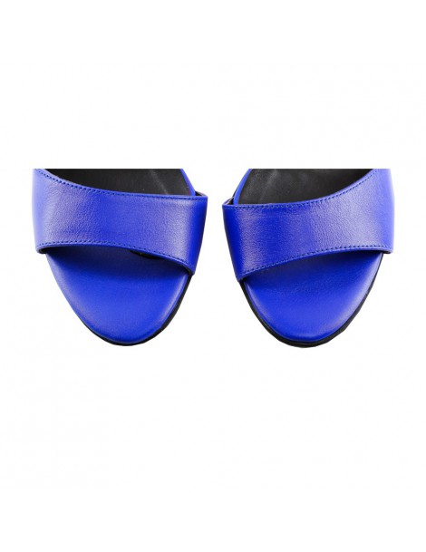 Sandale dama Strap Zone Electric Blue Piele Naturala - The5thelement.ro