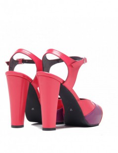 Sandale cu platforma piele naturala Pink Fairytale - The5thelement.ro