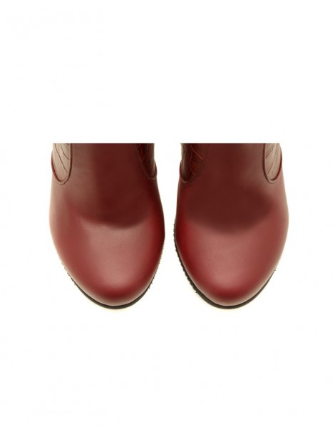 Cizme dama Long Boots Burgundy Croc Piele Naturala - The5thelement.ro