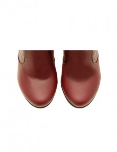 Cizme dama Long Boots Burgundy Print Piele Naturala - The5thelement.ro